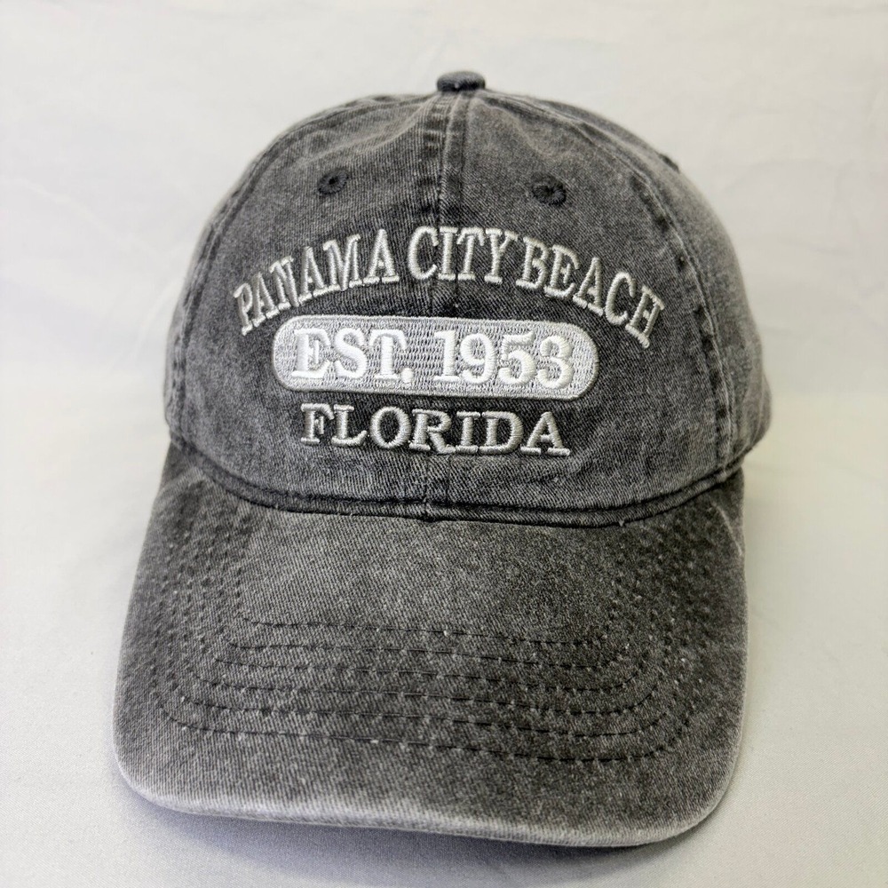 Alvin's Island Hat Panama City Beach Florida Unisex OSFM Gray Souvenir Cap